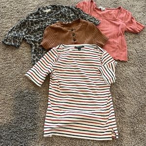 Teen bundle of 4 shirts. Brands of Ralph Lauren, Poof, Jolt and Love and peace